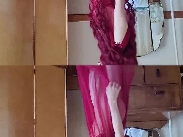 Nerdy Red head Releases her golden Nectar all over the floor