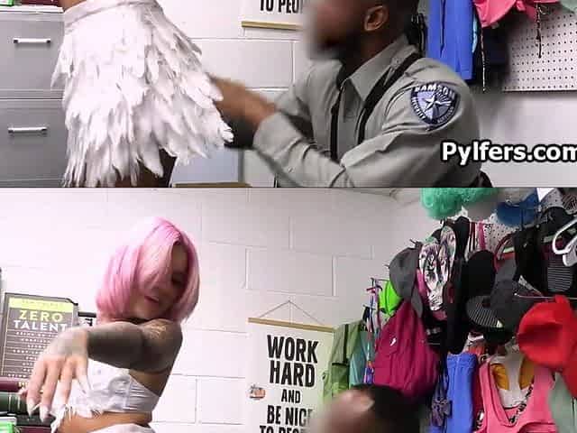 Tattooed thief with pink hair bbced