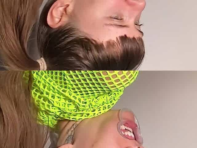 Large Throat Teen Sucks Large Knob - Dental Gag Fetish - Jamie Stone