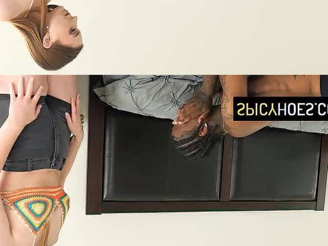 Ebony Man Smashed His Girlfriend's Unshaved Cunt