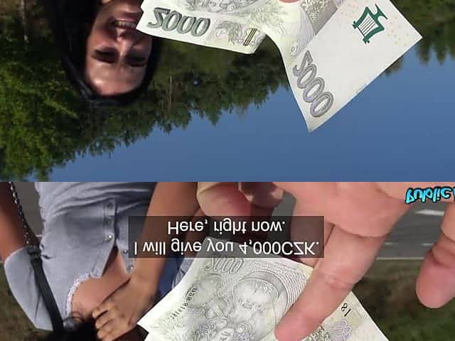 Sweet European babe gets paid to suck dick and fuck on cam