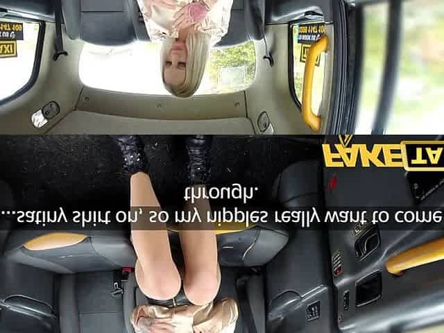 Fake taxi Big-breasted blondes, hungry for cock, dirty taxi threesome