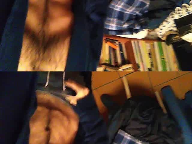 Curly man jerks off and cums after getting without the shower