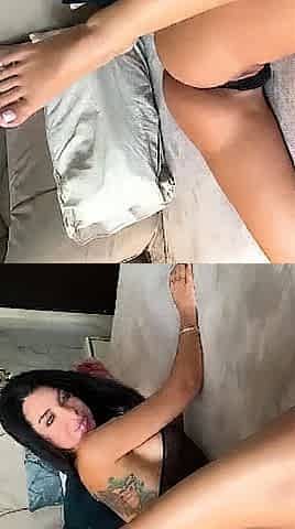 Cute curly brunette solo webcam masturbation