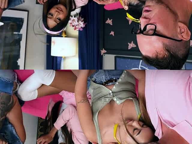 Asian Stepdaughters Swap Places and Fuck Stepdads Together