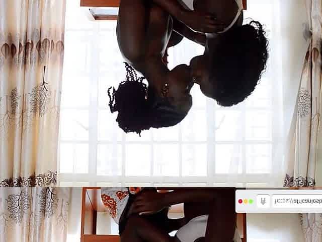Big Ass Ebony Lesbians Share Big Dildo