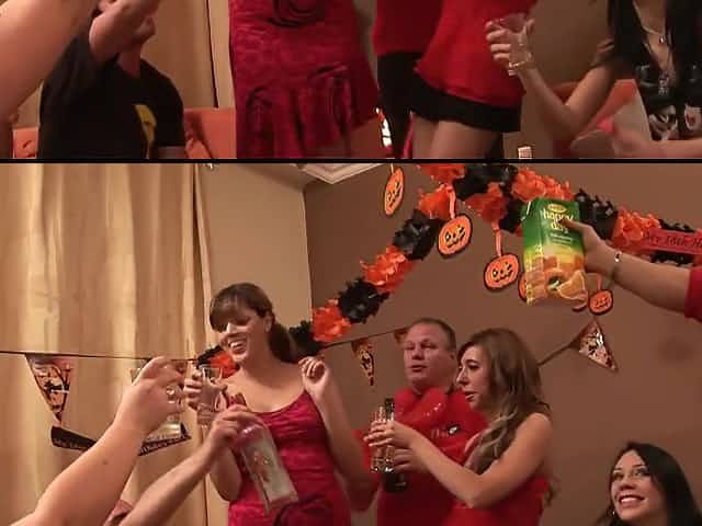 Wild drunken 18th birthday party turns into group sex orgy