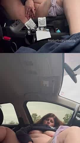 12.00 BBW Plays with Labia in Public Car