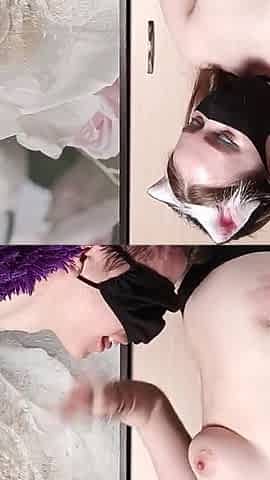 Demure Step Sister Blindfolded Me and Made Me Lick Her Pussy and Tits