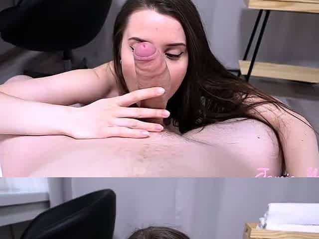 Amateur brunette czech in pov blowjob