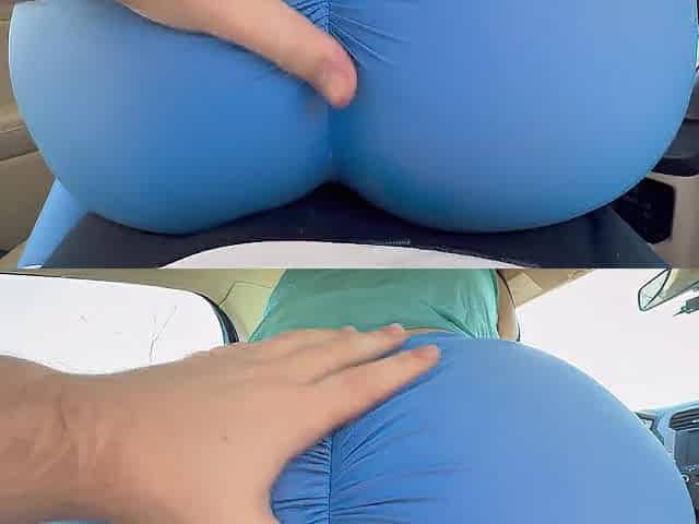 Nasty Nurse making Fortunate Man Cum with Her Flawless Booty Humping in the Car