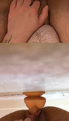 Juicy FTM Vagina Creams and Cums During Sex tool Ride
