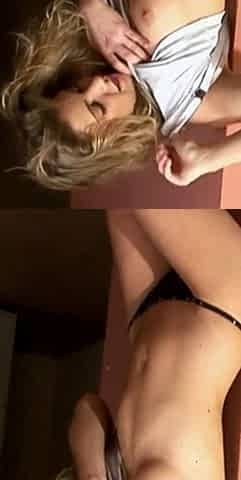 Blonde Babe Fingers Hairy Pussy to Explosive Orgasm
