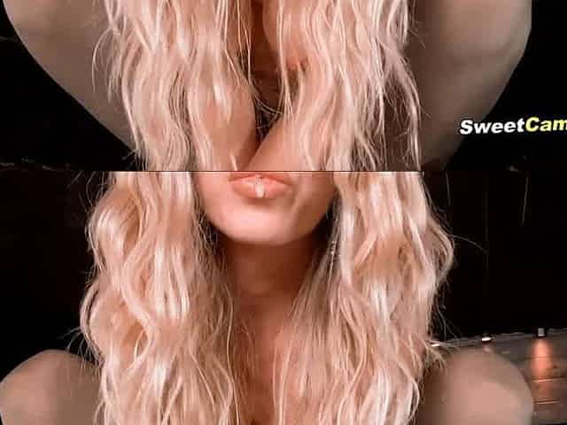 Blonde Slut Spreads Wet Pussy Wide