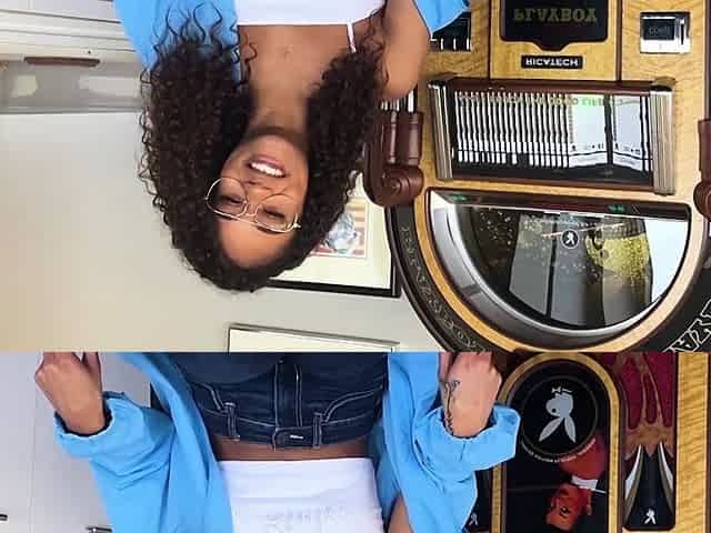 Curly black girl passion posing action