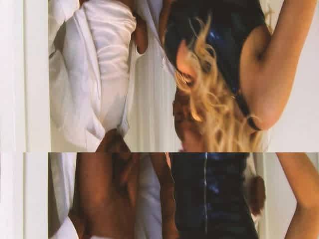 Cozy Friends Scene-3_busty Blonde MILF in Lingerie Enjoys a Double Facial in an Interracial Threesome