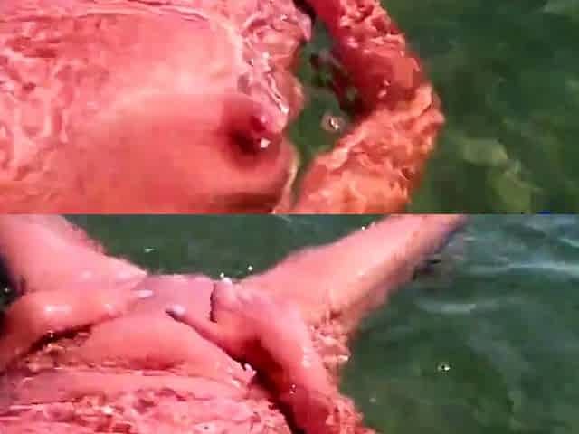 Naked Swimming MILF at the Beach