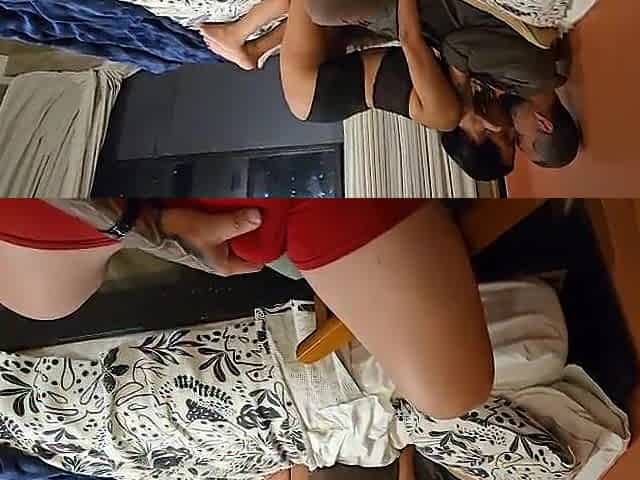 I made the cuckold just masturbate during the time that I banged one more chap.