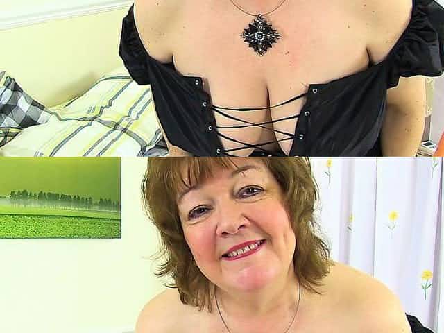 English granny Susan is up to no good in her tights