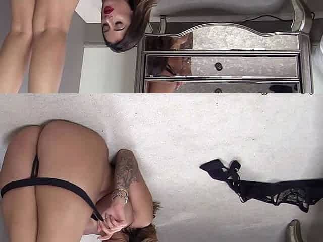 Busty curly brunette with big boobs fucks on couch