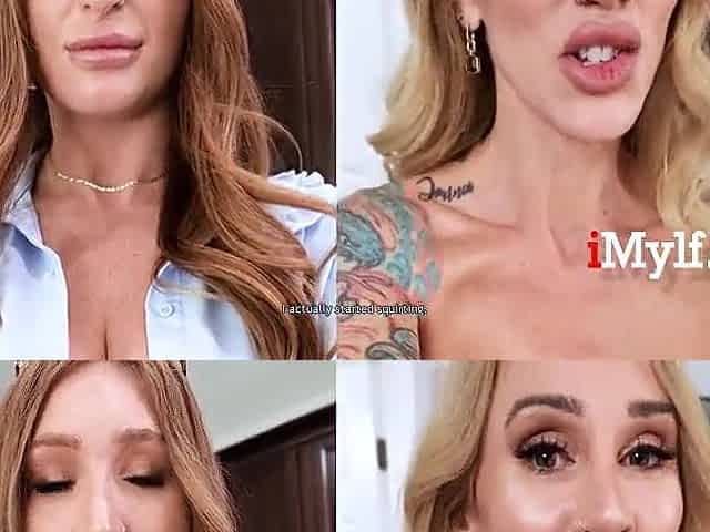 StepSon Walked In On Curvy Stepmom Screwing Her Bestie With A Thong On