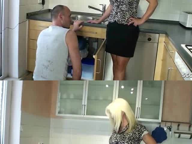 GERMAN WIFE TEMPT THE REPAIRMAN TO BANG HER ANUS