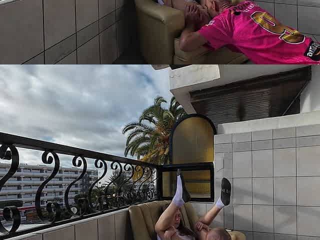 Outdoor Balcony Pussy Licking