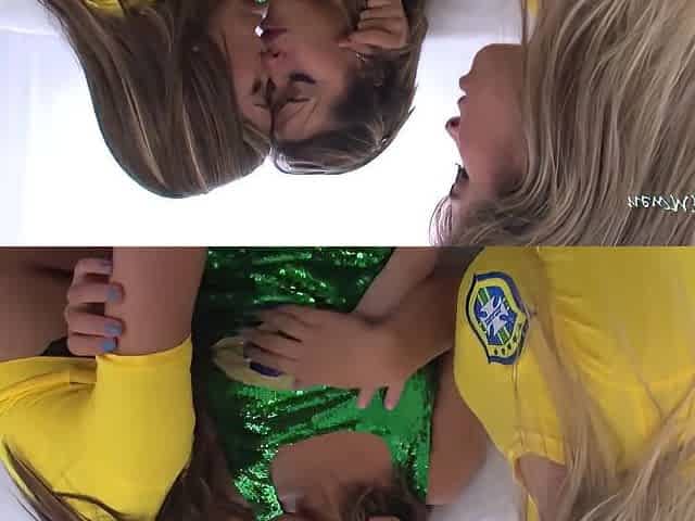 Brazilian Lesbian Kissing Threesome Video