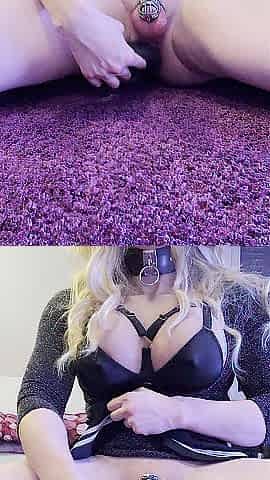 Sissy anal Training with Giant Ass Plug