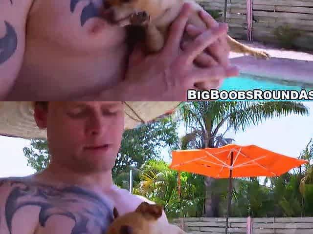 Black with large breasts takes it doggystyle