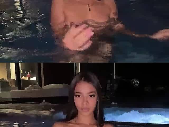 I invited her to the pool to bang her and cum on her round butt!