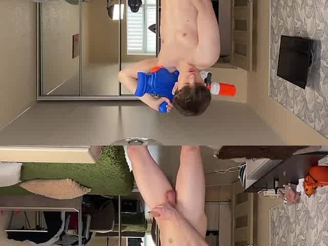 Young Marine With Oiled Big Dick Jerking Off / Big Load / Sexy / Wanking Muscle