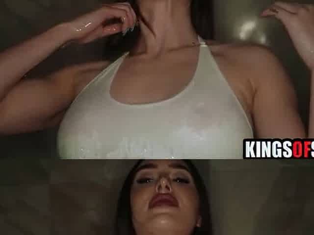 Sexy Brunette hair Screwed by BBC in Shower