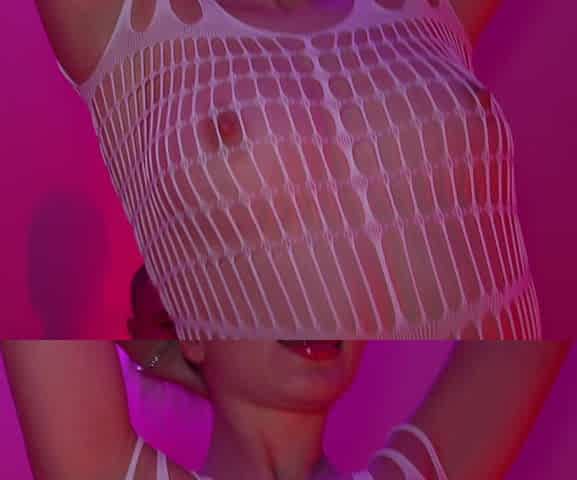 A Striptease in Fishnet Clothing with Passionate Sex as a Gift