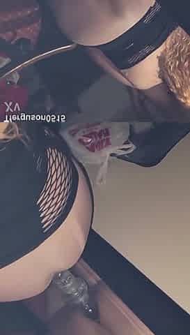 Slut Rides Huge Dildo While Sucking Cock