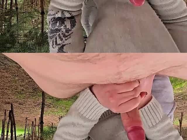 She rubs against my penis until I cum inside her panties