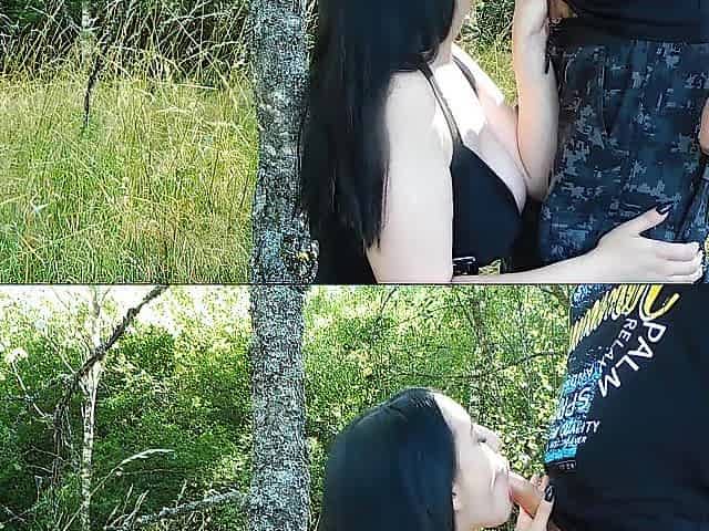 Large Melons Floozy Eva Brooks Outdoor Deepthroat Fellatio and Outdoor Sex