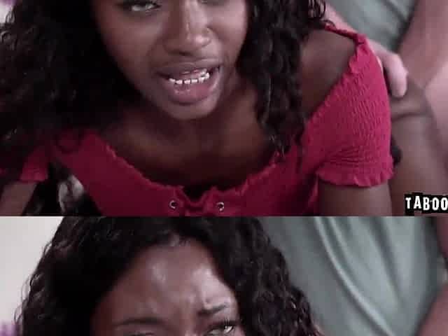 Noemie Bilas widen her hips wide open and her youthful black cunt got railed!