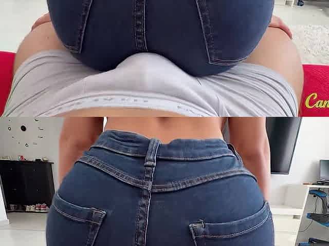 Step sis knows how to turn me on, Humping and riding my Knob in constricted Jeans. Jizz flow on her booty