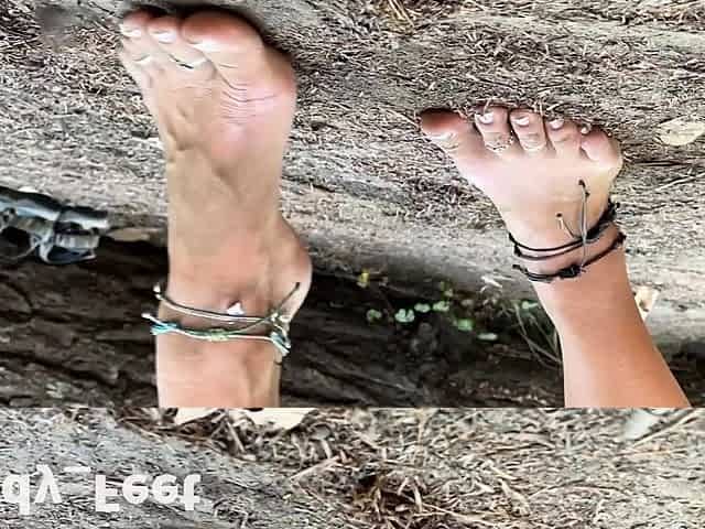 Foot fetish rimming for blonde outdoors