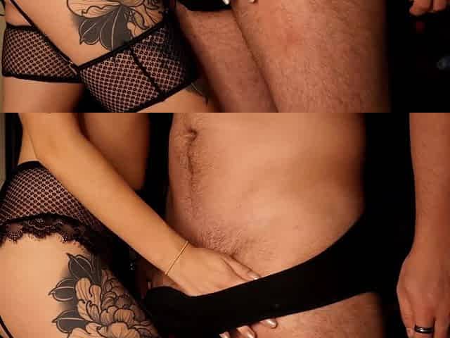 Ardent sex on the hotel's porch