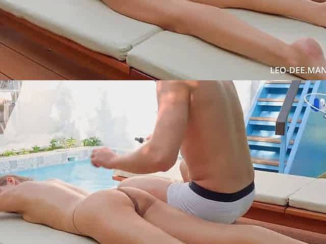 My stepbrother's grease massage turned into a crazy ass-fuck fucking. His big weenie filled my booty and made me feel like a slu