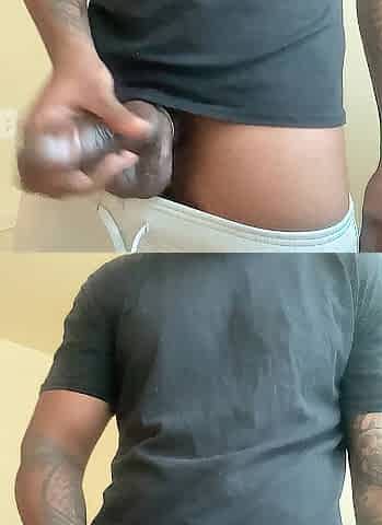 Jerking off my thick dong