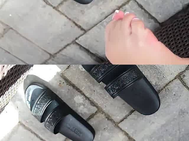 Cute Teen Shows Her Sexy Feet And Sucks Her Toes With French Pedicure