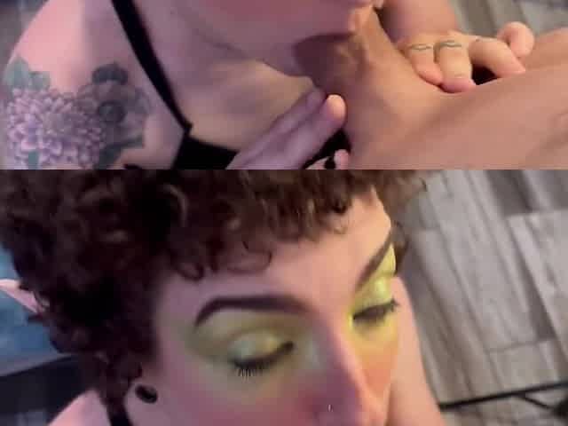 Short Hair Alt Elf Sloppy Blowjob With Baby Doll