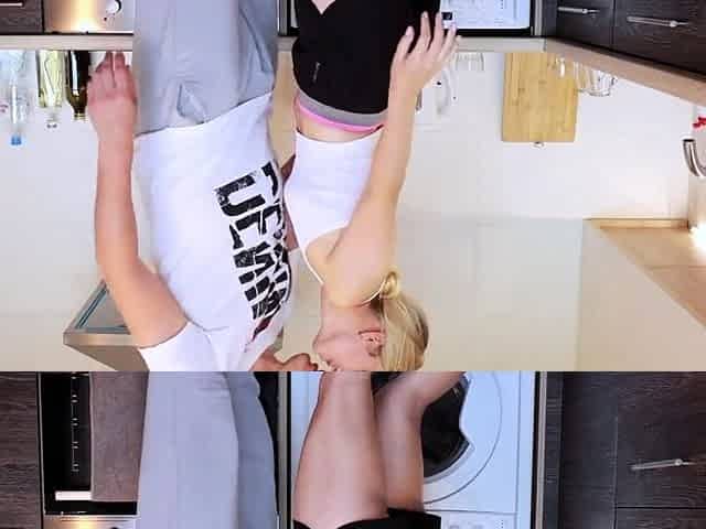 Big-Ass Blonde MILF Blowjob and Hardcore Kitchen Fuck
