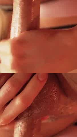 Slow Wet Handjob with Balls Massage