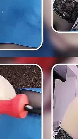 Big Dildo Anal Masturbation on the Fucking Machine