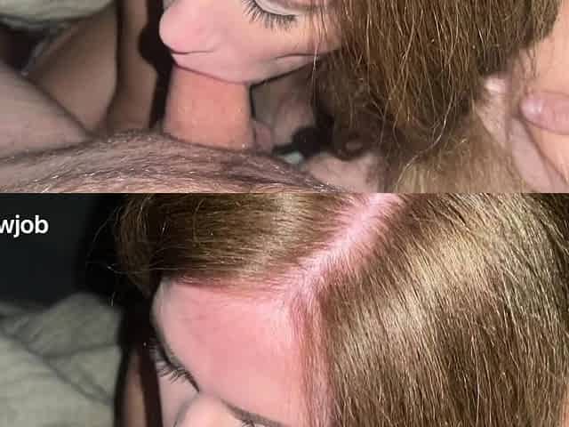 Wet and messy amateur blowjob and handjob
