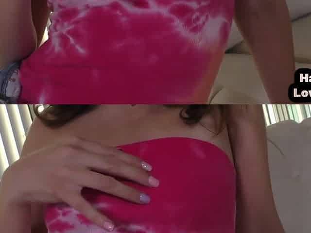 Cute tugjob gf stroking pov boyfriend in advance of lapdance